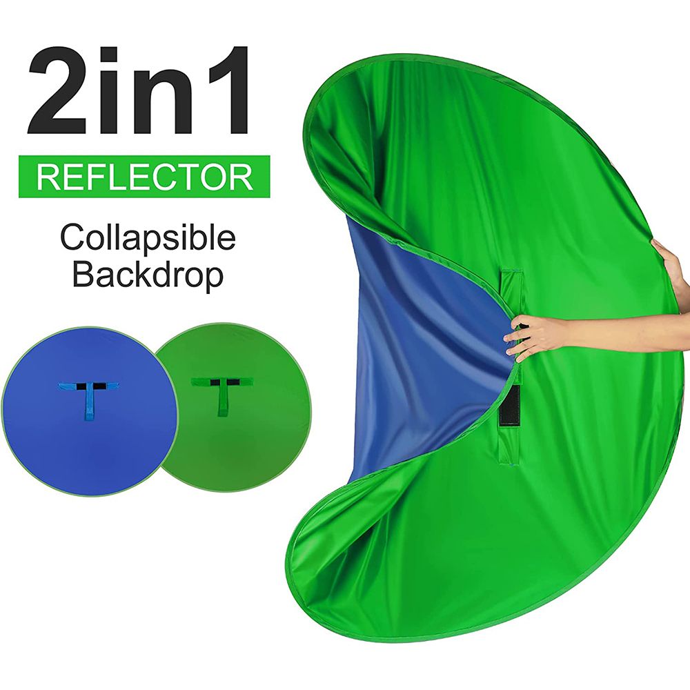Green Screen Collapsible - Portable Chromakey Photography Studio Foldable Double