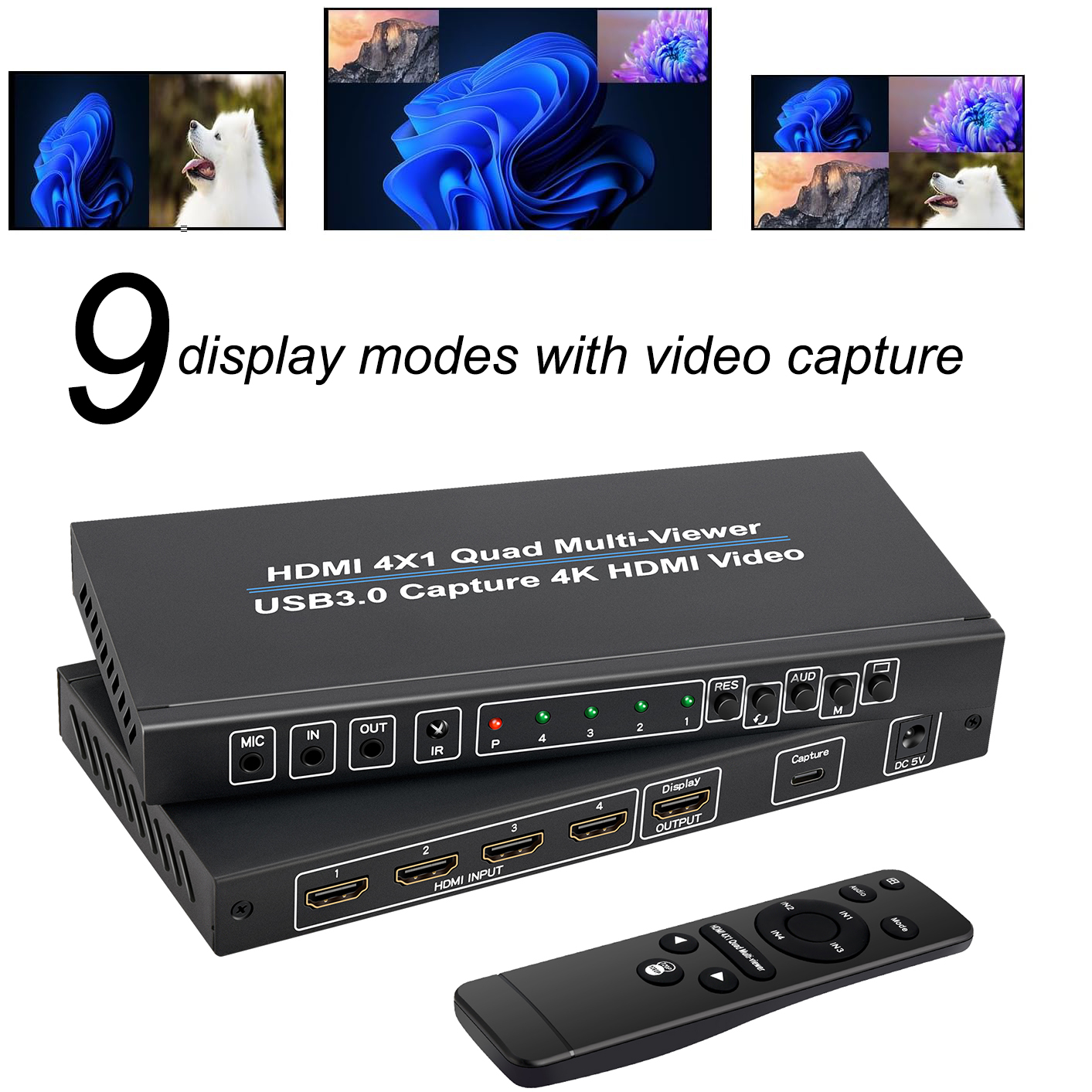 4K 4x1 HDMI Multiviewer with U - Capture Card 4K Hdmi recensione e prezzo