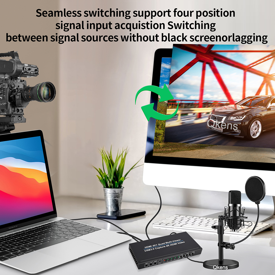 4K 4x1 HDMI Multiviewer with U - Capture Card 4K Hdmi recensione e prezzo