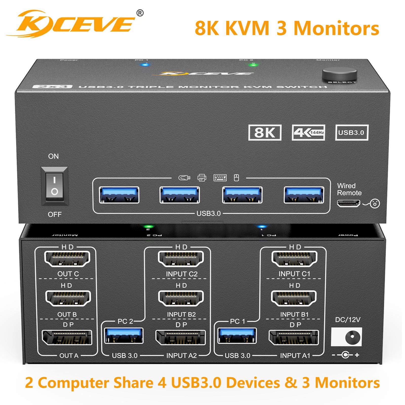 KCEVE 8K Tripe 3 Monitors KVM  - Esports Gaming Station recensione e prezzo
